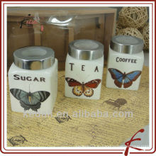 Бабочка дизайн Дешевые керамические фарфоровые косметические конфеты крем хранения Jar